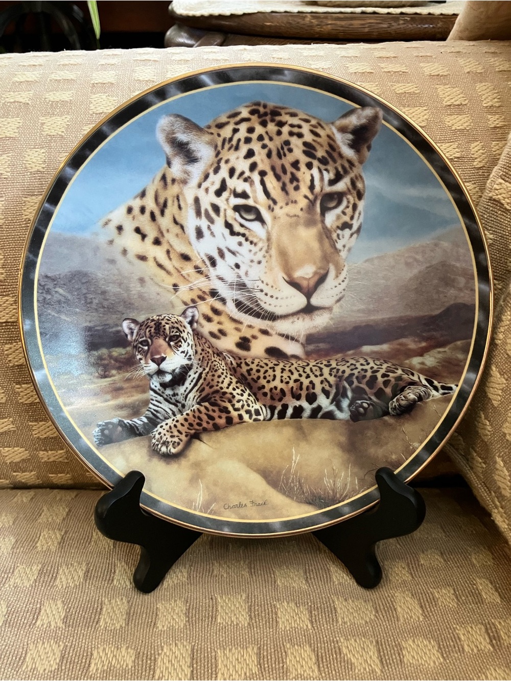 Vintage Charles Fracé: Soul of the Wild limited edition plate. Signed and dated